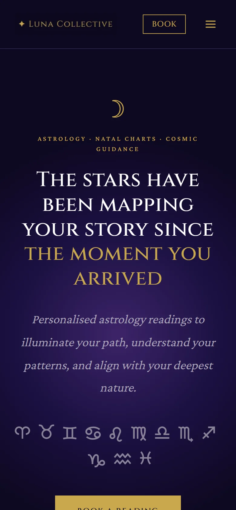 Astrologer booking website on a mobile phone